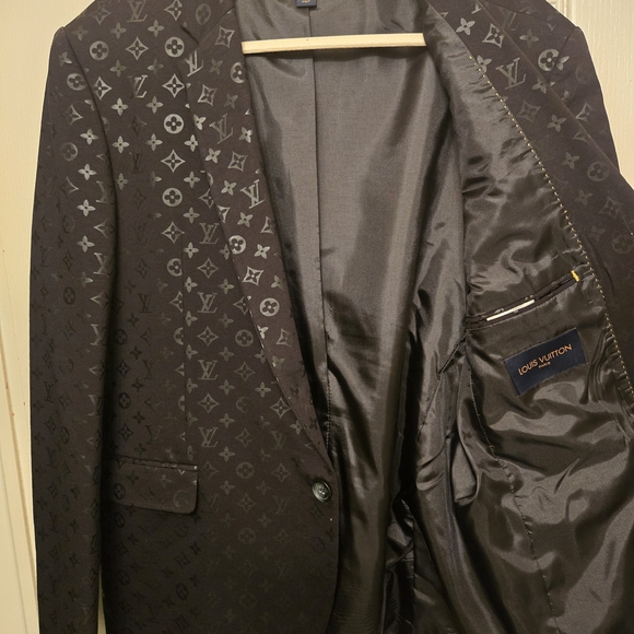Louis Vuitton Black Monogram Blazer/Sport Coat 1,500 Size US 48 🔥🔥🔥 - Picture 4 of 13
